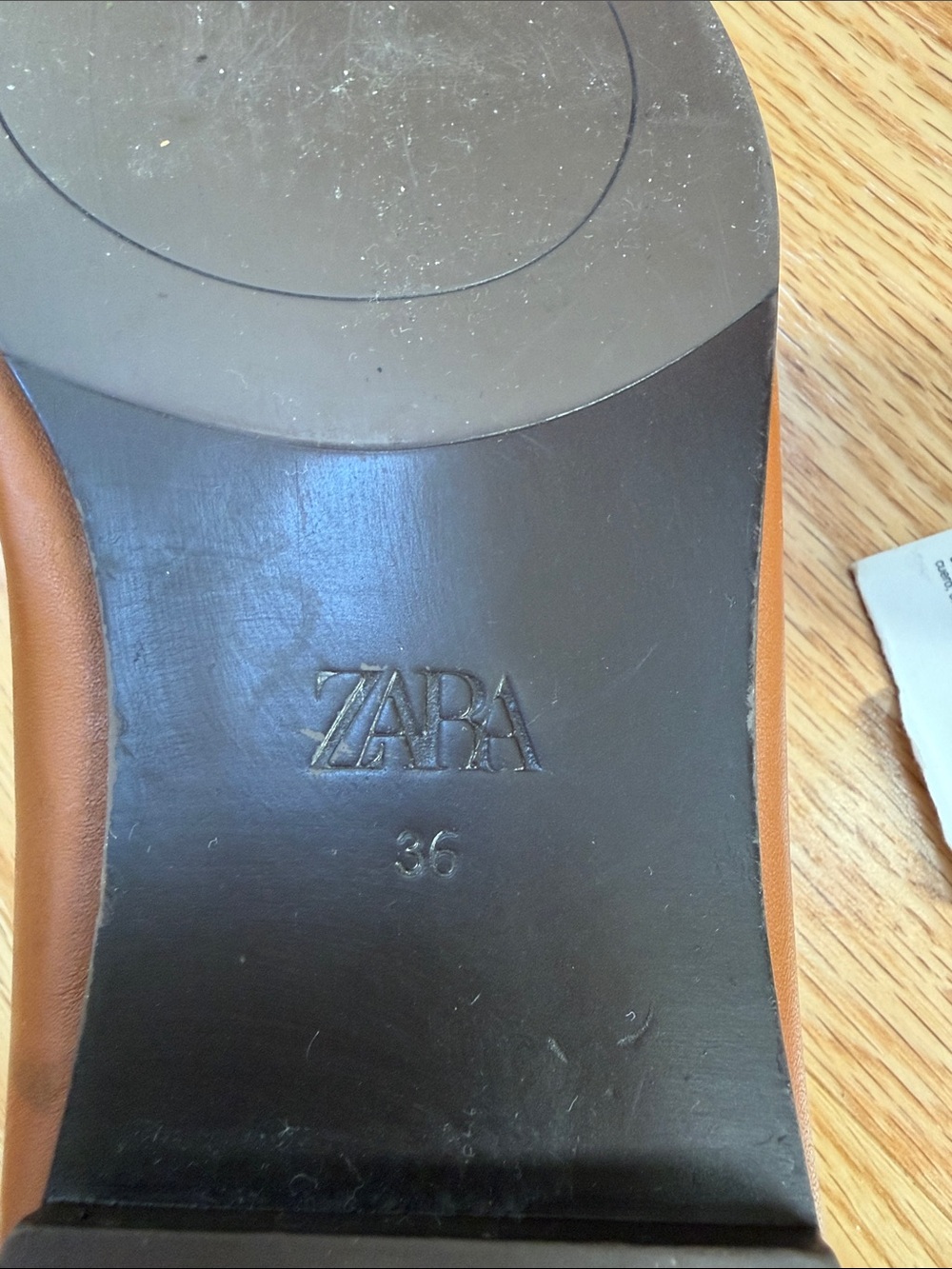 New! Zara 36/6 brown leather gold hardware liafers. - Picture 5 of 12